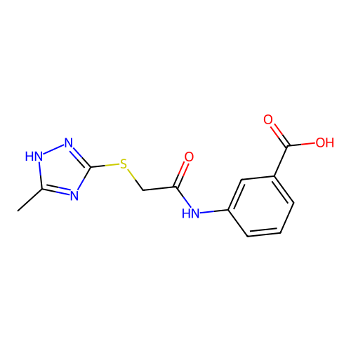 3-[[2-[(5-methyl-1H-1,2,4-triazol-3-yl)sulfanyl]acetyl]amino]benzoic Acid structure