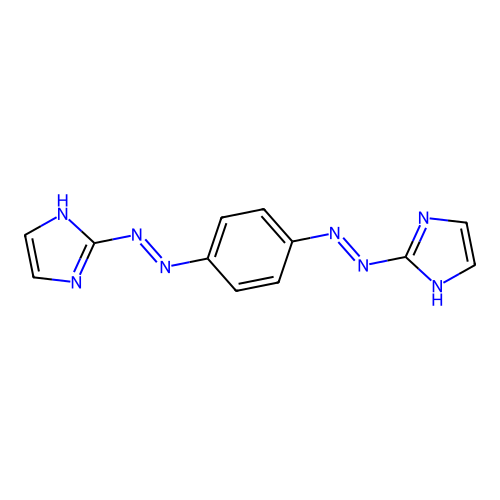 1H-imidazol-2-yl-[4-(1H-imidazol-2-yldiazenyl)phenyl]diazene structure