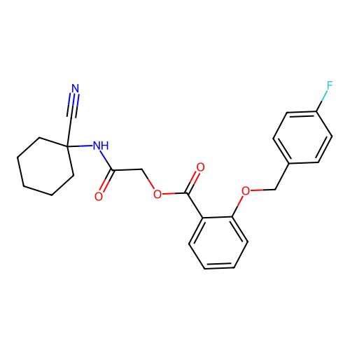 [(1-Cyanocyclohexyl)carbamoyl]methyl 2-[(4-fluorophenyl)methoxy]benzoate structure