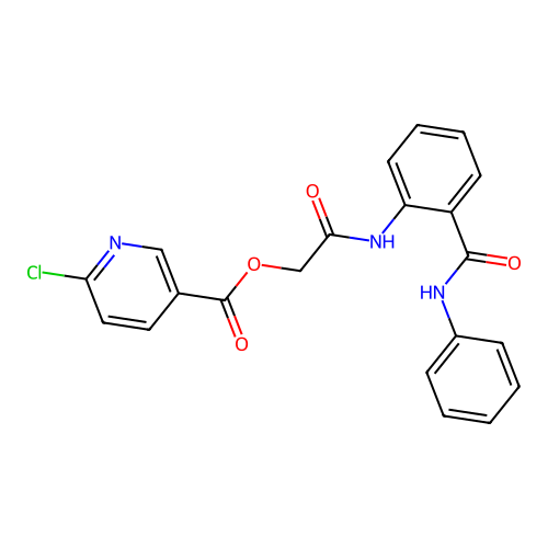 [2-Oxo-2-[2-(phenylcarbamoyl)anilino]ethyl] 6-chloropyridine-3-carboxylate structure