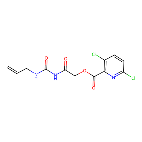 2-oxo-2-{[(prop-2-en-1-yl)carbamoyl]amino}ethyl 3,6-dichloropyridine-2-carboxylate structure