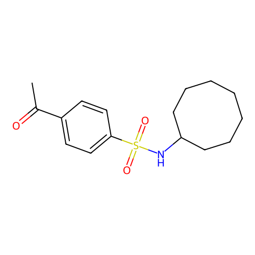 4-acetyl-N-cyclooctylbenzenesulfonamide structure