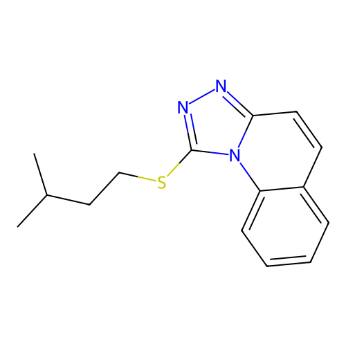 Isopentyl [1,2,4]triazolo[4,3-a]quinolin-1-yl sulfide structure