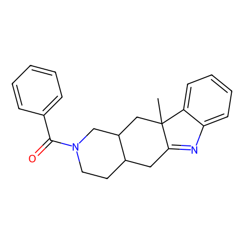 (10b-methyl-3,4,4a,5,11,11a-hexahydro-1H-pyrido[4,3-b]carbazol-2-yl)-phenylmethanone structure