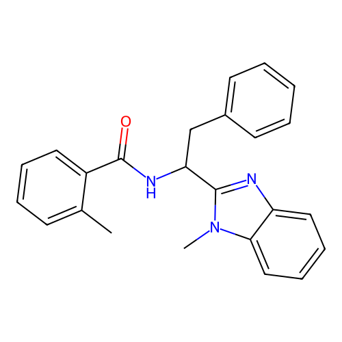 2-methyl-N-[1-(1-methyl-1H-benzimidazol-2-yl)-2-phenylethyl]benzamide structure