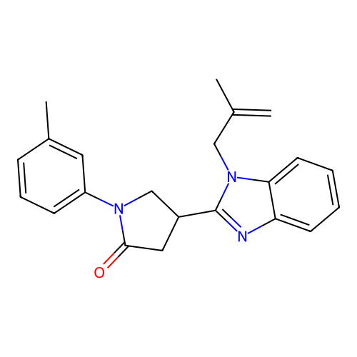4-(1-(2-methylallyl)-1H-benzo[d]imidazol-2-yl)-1-(m-tolyl)pyrrolidin-2-one structure