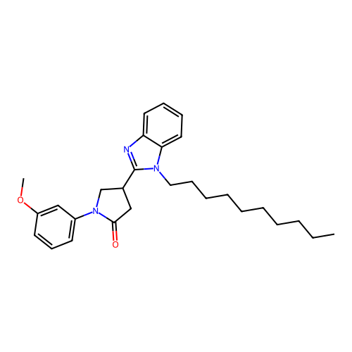 4-(1-Decylbenzimidazol-2-yl)-1-(3-methoxyphenyl)pyrrolidin-2-one structure