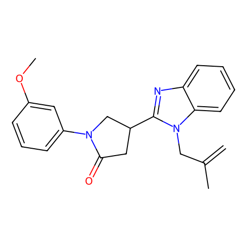 1-(3-methoxyphenyl)-4-(1-(2-methylallyl)-1H-benzo[d]imidazol-2-yl)pyrrolidin-2-one structure