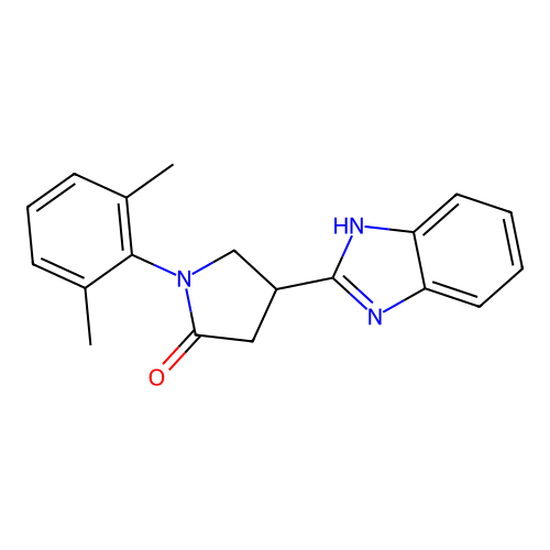 4-(1H-benzimidazol-2-yl)-1-(2,6-dimethylphenyl)-2-pyrrolidinone structure