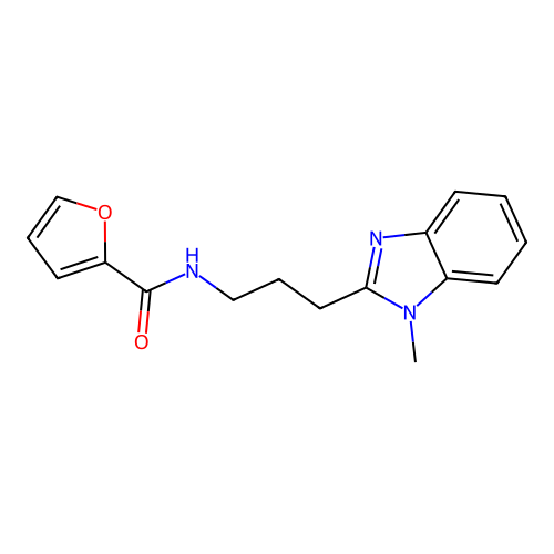 N-[3-(1-methyl-1H-benzimidazol-2-yl)propyl]furan-2-carboxamide structure