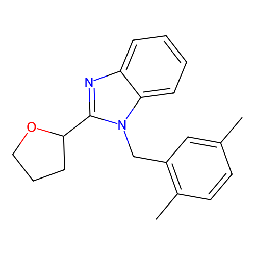 2-{1-[(2,5-Dimethylphenyl)methyl]benzimidazol-2-yl}oxolane structure