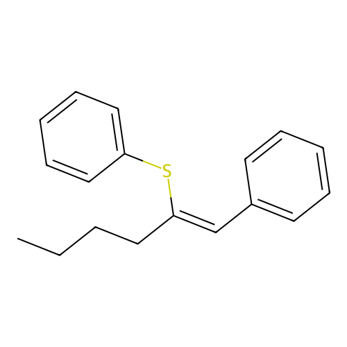 Benzene, [[1-(phenylmethylene)pentyl]thio]- structure