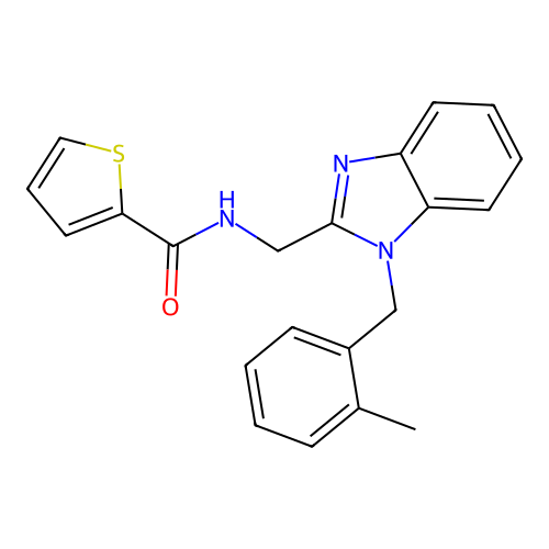 N-{[1-(2-methylbenzyl)-1H-benzimidazol-2-yl]methyl}thiophene-2-carboxamide structure