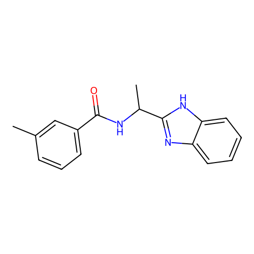N-[1-(1H-benzimidazol-2-yl)ethyl]-3-methylbenzamide structure