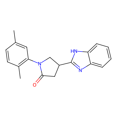 4-(1H-benzimidazol-2-yl)-1-(2,5-dimethylphenyl)pyrrolidin-2-one structure