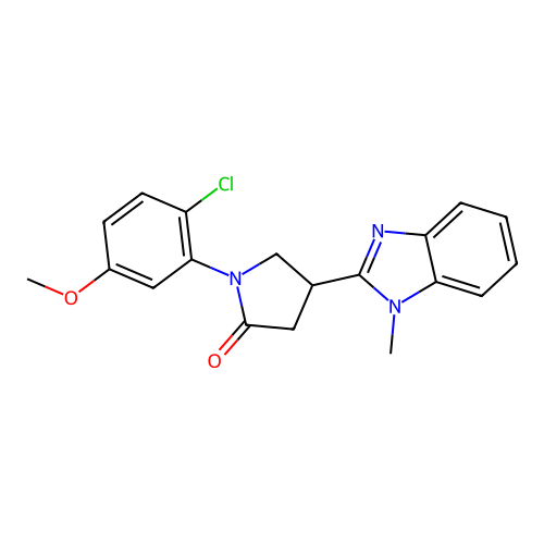 1-(2-Chloro-5-methoxyphenyl)-4-(1-methylbenzimidazol-2-yl)pyrrolidin-2-one structure