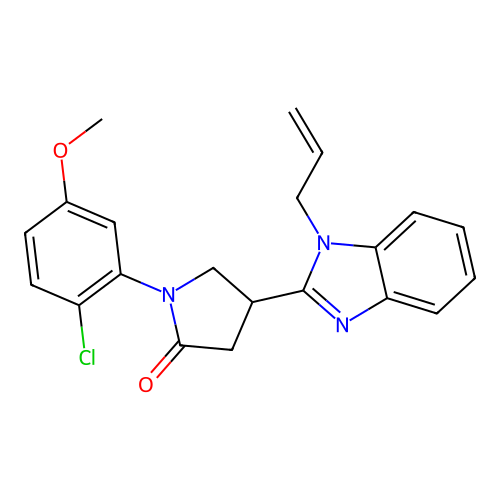 1-(2-chloro-5-methoxyphenyl)-4-[1-(prop-2-en-1-yl)-1H-benzimidazol-2-yl]pyrrolidin-2-one structure
