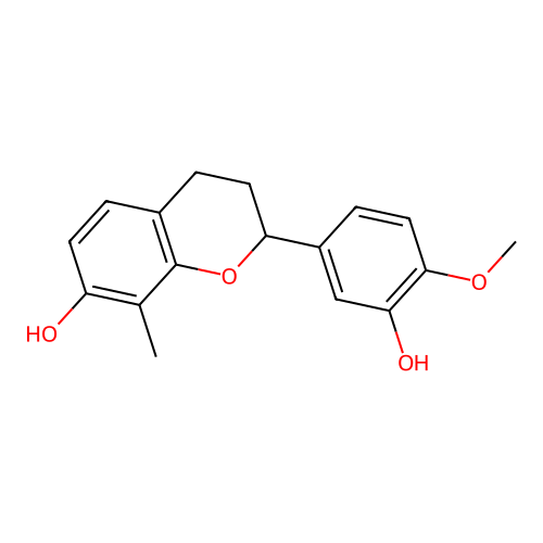 2-(3-hydroxy-4-methoxyphenyl)-8-methyl-3,4-dihydro-2H-chromen-7-ol structure