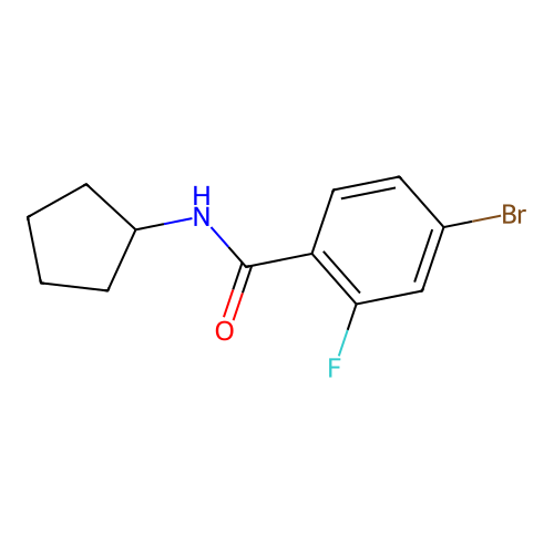 4-bromo-N-cyclopentyl-2-fluoro-benzamide structure