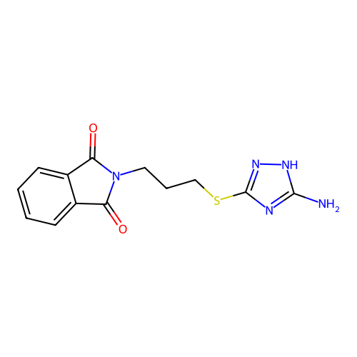 2-{3-[(5-amino-4H-1,2,4-triazol-3-yl)sulfanyl]propyl}-2,3-dihydro-1H-isoindole-1,3-dione structure