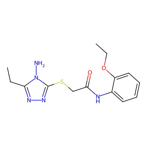 2-[(4-amino-5-ethyl-1,2,4-triazol-3-yl)sulfanyl]-N-(2-ethoxyphenyl)acetamide structure