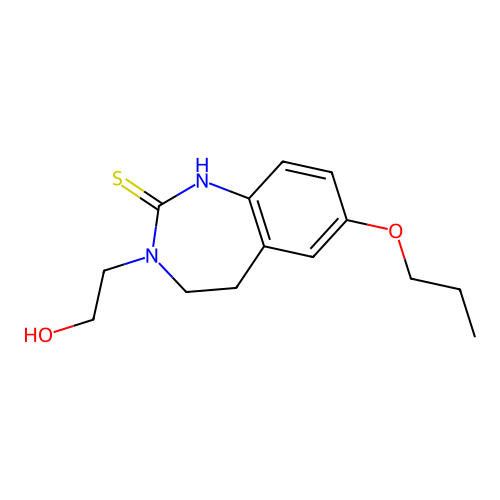 2H-1,3-Benzodiazepine-2-thione, 1,3,4,5-tetrahydro-3-(2-hydroxyethyl)-7-propoxy- structure