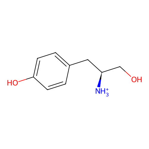 [(2S)-1-hydroxy-3-(4-hydroxyphenyl)propan-2-yl]azanium structure