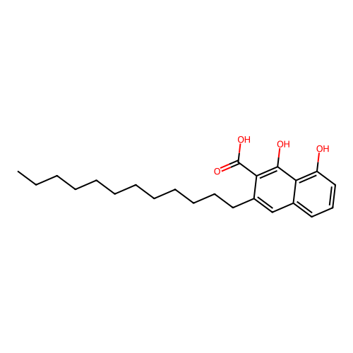 2-Naphthalenecarboxylic acid, 3-dodecyl-1,8-dihydroxy- structure