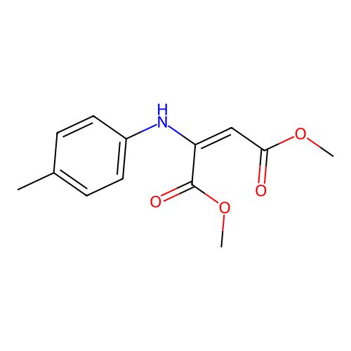 Dimethyl 2-(4-methylanilino)but-2-enedioate structure