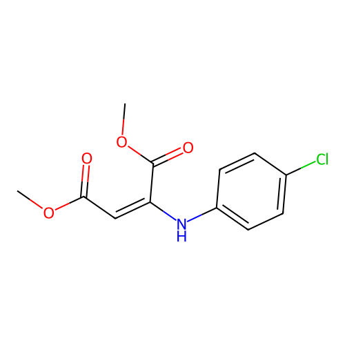 Dimethyl 2-(4-chloroanilino)but-2-enedioate structure