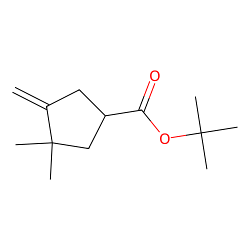 Cyclopentanecarboxylic acid, 3,3-dimethyl-4-methylene-, 1,1-dimethylethyl ester structure