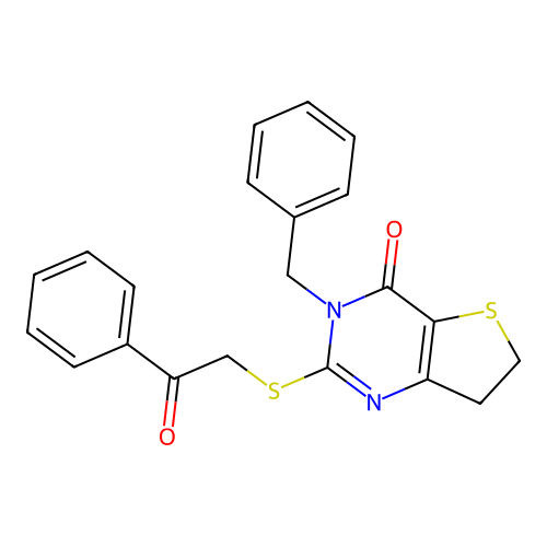 3-Benzyl-2-phenacylsulfanyl-6,7-dihydrothieno[3,2-d]pyrimidin-4-one structure