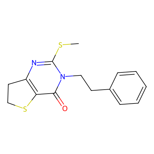 2-(methylthio)-3-phenethyl-6,7-dihydrothieno[3,2-d]pyrimidin-4(3H)-one structure
