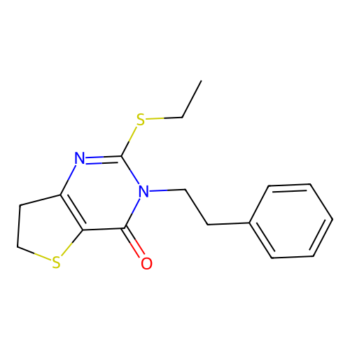 2-(ethylthio)-3-phenethyl-6,7-dihydrothieno[3,2-d]pyrimidin-4(3H)-one structure