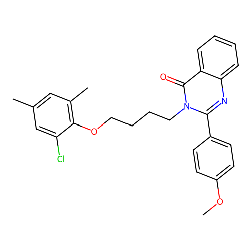 3-(4-(2-chloro-4,6-dimethylphenoxy)butyl)-2-(4-methoxyphenyl)quinazolin-4(3H)-one structure