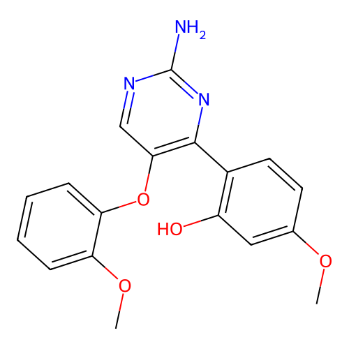 2-[2-Amino-5-(2-methoxyphenoxy)pyrimidin-4-yl]-5-methoxyphenol structure