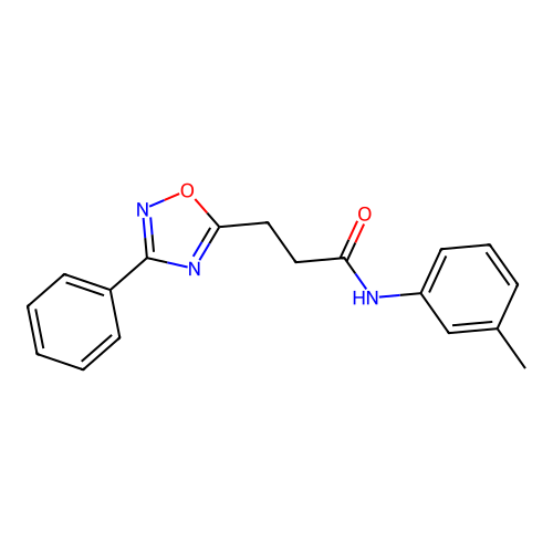 N-(3-methylphenyl)-3-(3-phenyl-1,2,4-oxadiazol-5-yl)propanamide structure