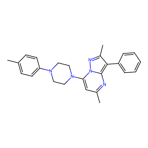 2,5-Dimethyl-3-phenyl-7-(4-(p-tolyl)piperazin-1-yl)pyrazolo[1,5-a]pyrimidine structure