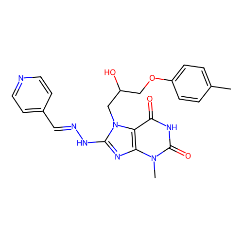 C22H23N7O4 structure