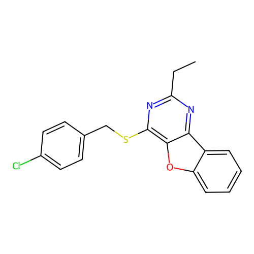 4-[(4-Chlorobenzyl)sulfanyl]-2-ethyl[1]benzofuro[3,2-d]pyrimidine structure
