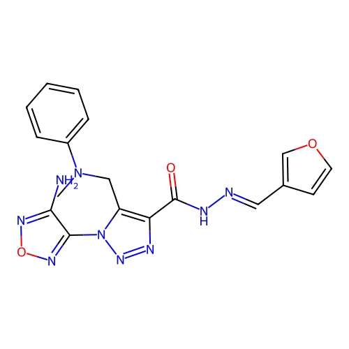 C18H17N9O3 structure