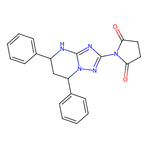 1-(5,7-diphenyl-1,5,6,7-tetrahydro-[1,2,4]triazolo[1,5-a]pyrimidin-2-yl)pyrrolidine-2,5-dione structure