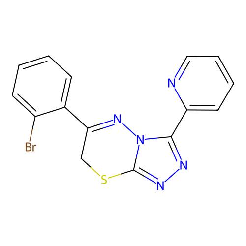 6-(2-bromophenyl)-3-(pyridin-2-yl)-7H-[1,2,4]triazolo[3,4-b][1,3,4]thiadiazine structure