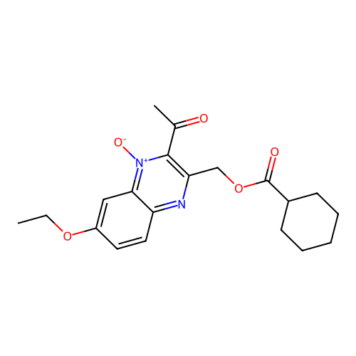(3-Acetyl-6-ethoxy-4-oxidoquinoxalin-2-yl)methyl cyclohexanecarboxylate structure