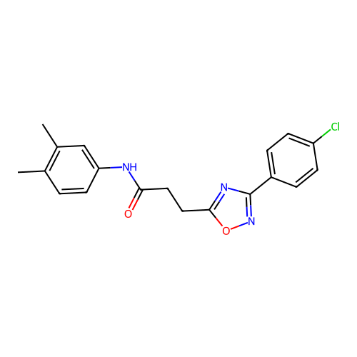 3-[3-(4-chlorophenyl)-1,2,4-oxadiazol-5-yl]-N-(3,4-dimethylphenyl)propanamide structure