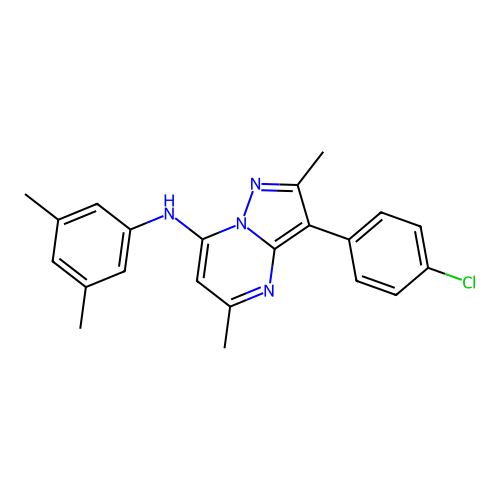 3-(4-chlorophenyl)-N-(3,5-dimethylphenyl)-2,5-dimethylpyrazolo[1,5-a]pyrimidin-7-amine structure