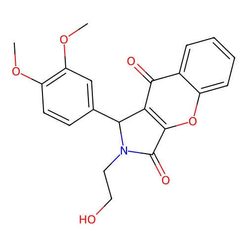 1-(3,4-dimethoxyphenyl)-2-(2-hydroxyethyl)-1,2-dihydrochromeno[2,3-c]pyrrole-3,9-dione structure