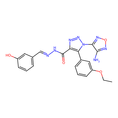 (E)-1-(4-amino-1,2,5-oxadiazol-3-yl)-5-(3-ethoxyphenyl)-N'-(3-hydroxybenzylidene)-1H-1,2,3-triazole-4-carbohydrazide structure