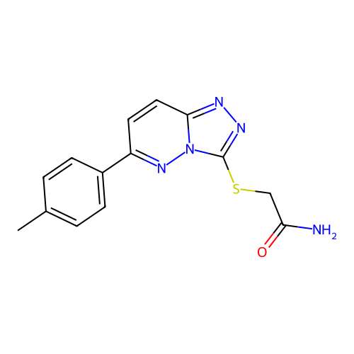 2-((6-(p-Tolyl)-[1,2,4]triazolo[4,3-b]pyridazin-3-yl)thio)acetamide structure
