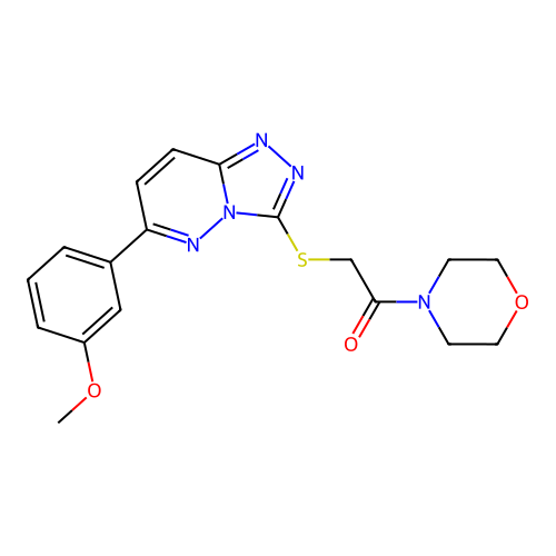 2-{[6-(3-methoxyphenyl)-[1,2,4]triazolo[4,3-b]pyridazin-3-yl]sulfanyl}-1-(morpholin-4-yl)ethan-1-one structure